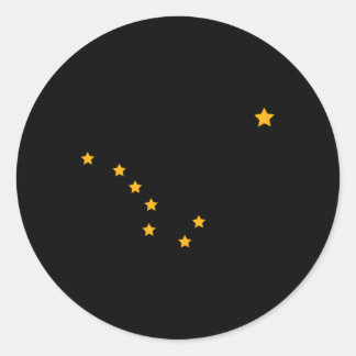 Sticker Rond Pièce du drapeau de l'État de Big Dipper Alaska