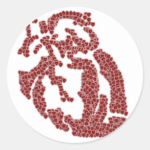 Sticker Rond Piece O' My Hearts