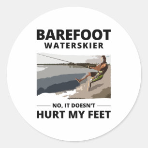 Sticker Rond Pied pieds nus ski nautique Motorboat