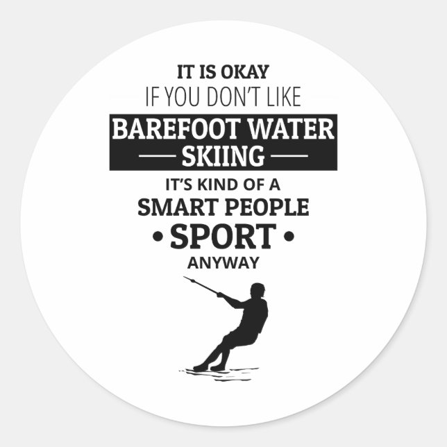 Sticker Rond Pied pieds nus ski nautique Motorboat (Devant)