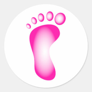 Sticker Rond Pied rose transparent