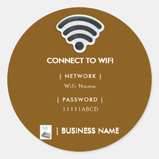 Sticker Rond Piedestal de réseau Wifi d'entreprise moderne
