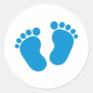 Sticker Rond Pieds bébé bleus