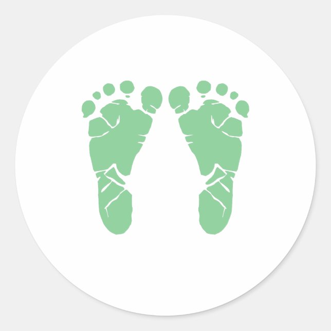 Sticker Rond Pieds bébé verts (Devant)