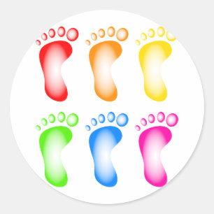Sticker Rond Pieds colorés