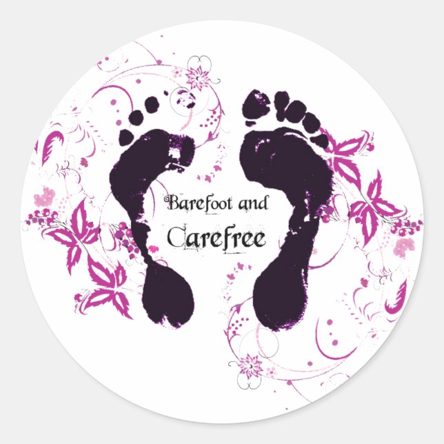 Sticker Rond pieds nus et insouciants (Devant)