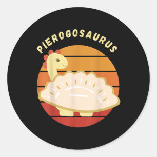 Sticker Rond Pierogi Polonais Pierogosaurus Pologne Quai de dum