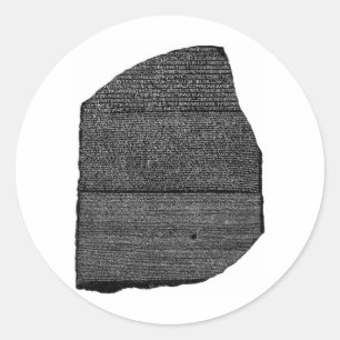 Sticker Rond Pierre de Rosetta stèle de granodiorite égyptienne
