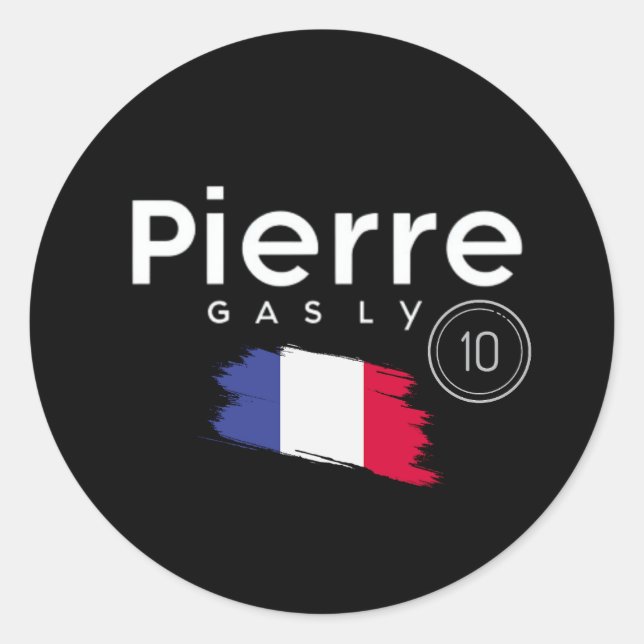 Sticker Rond Pierre Gasly, formule 1, pilote de course (Devant)