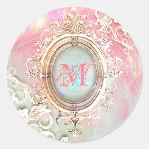 Sticker Rond Pierre opalescente de fibre victorienne