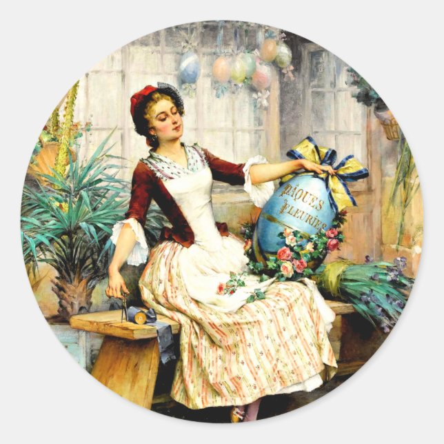 Sticker Rond Pierre Outin - L'Oeuf De Pâques, (Devant)