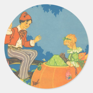 Sticker Rond Pierre Pierre Mangeur de Citrouille, Comptine de N