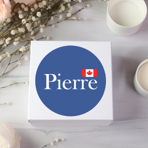 Sticker Rond Pierre Poilievre avec drapeau officiel du Canada f