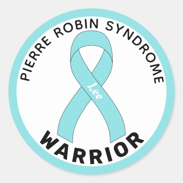 Sticker Rond Pierre Robin Syndrome Guerrier Ruban Blanc (Devant)