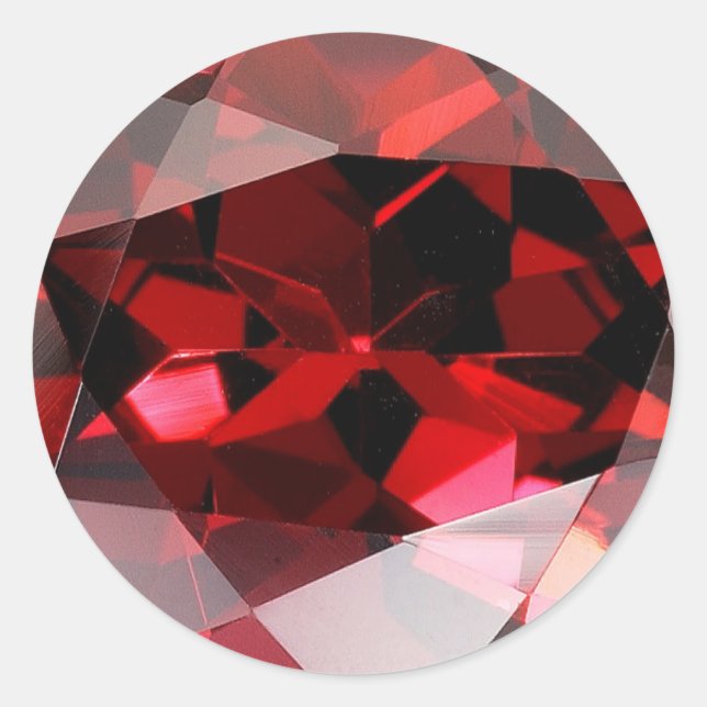 Sticker Rond Pierre rouge de grenat Janvier Pierre de naissance (Devant)