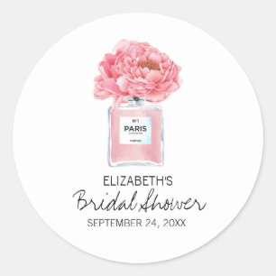 Sticker Rond Pies roses et Fête des mariées de parfum