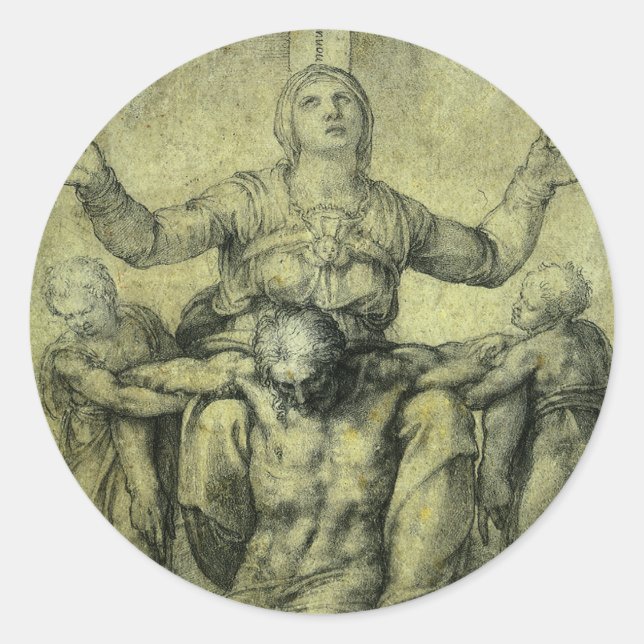 Sticker Rond Pieta de Michel-Ange pour Vittoria Colonna (Devant)
