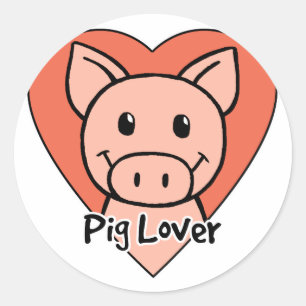 Sticker Rond Pig lover