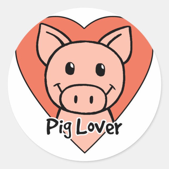 Sticker Rond Pig lover (Devant)