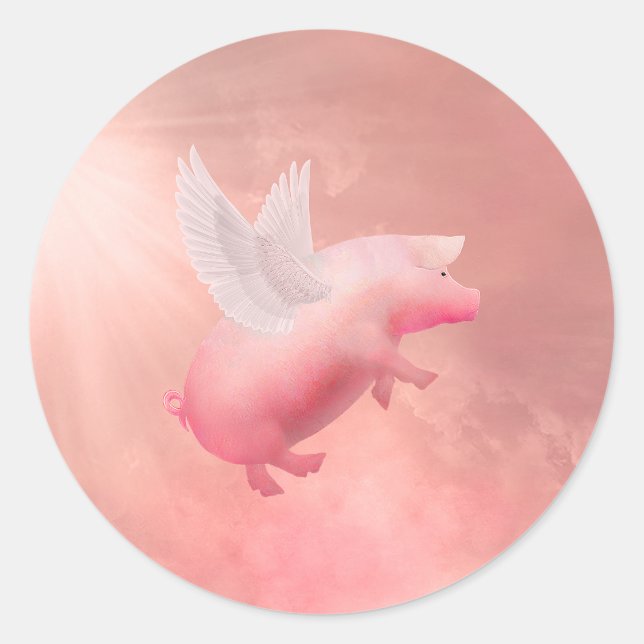 Sticker Rond Pig volant (Devant)