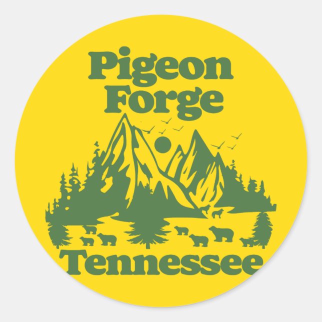 Sticker Rond Pigeon Forge Tennessee (Devant)