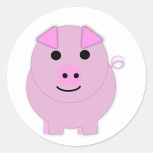 Sticker Rond Pigeon rose rond