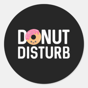 Sticker Rond Pijama de Donut Drôle Citation de jeu de sommeil N