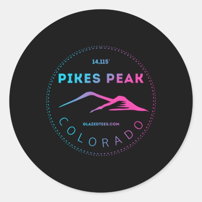 Sticker Rond Pikes Peak Colorado Mountain Adventure (Devant)