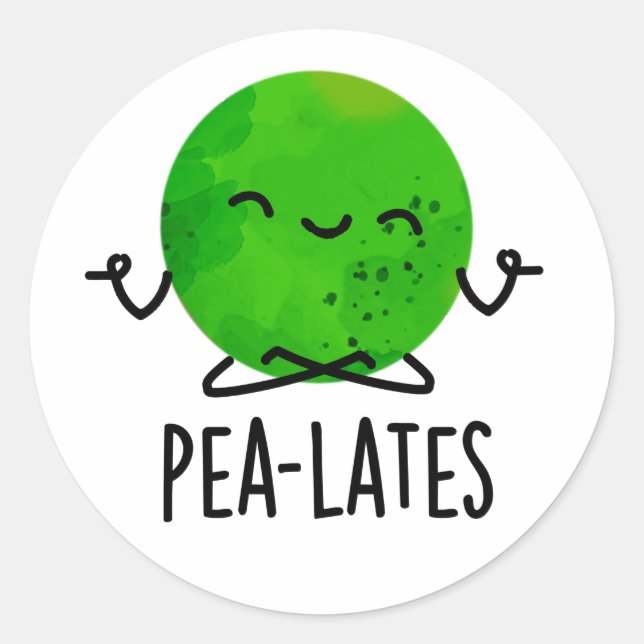 Sticker Rond Pilates de pois amusants Pun de pois (Devant)