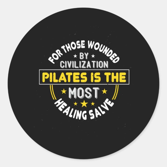 Sticker Rond Pilates Est Le Salve Le Plus Guérison (Devant)