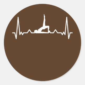 Sticker Rond Pilates Workout Heartbeat