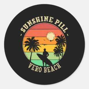 Sticker Rond Pillule de soleil Vero Beach Eté Floride Tropical