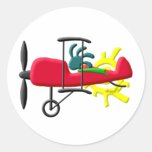 Sticker Rond Pilote de plan de départ amérindien Kokopelli