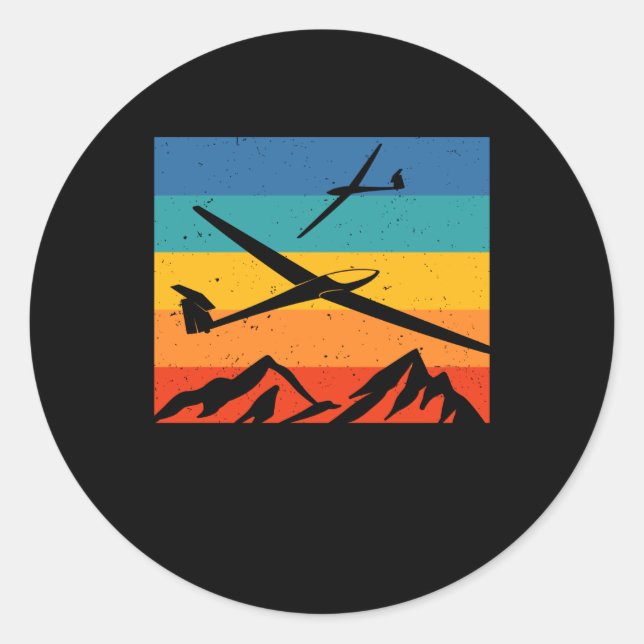 Sticker Rond Pilote de planeur de planeur de planeurs (Devant)