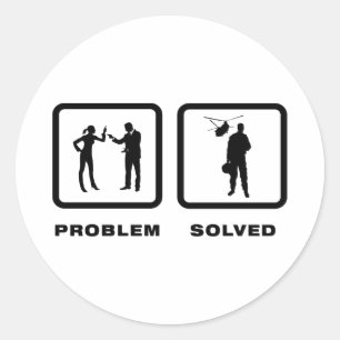 Sticker Rond Pilote d'hélicoptère