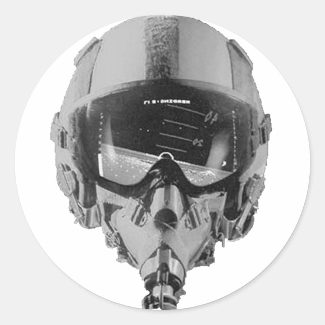 Sticker Rond Pilote fighter Helmet and Altimètre (Devant)