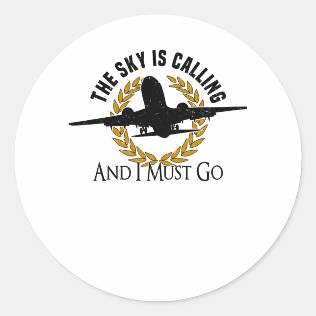 Sticker Rond Pilote Moteur d'avion Flyer Dit Hobbypilot (Devant)