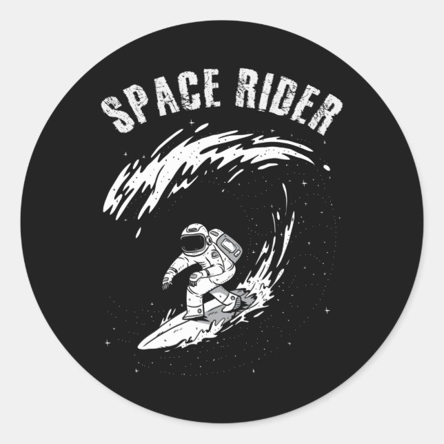 Sticker Rond Pilote spatial astronaute de surf (Devant)