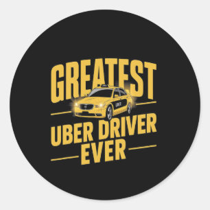 Sticker Rond Pilote Uber Jamais Uber Conducteur Funny 1