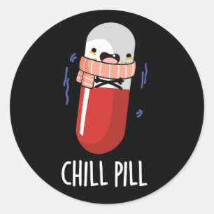 Sticker Rond Pilule de refroidissement amusant Congélation pilu