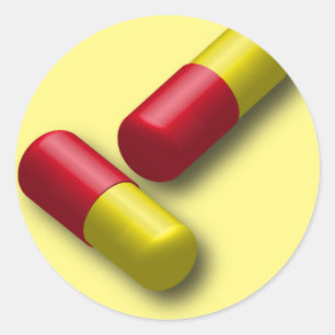 Sticker Rond pilules-capsule-médecine