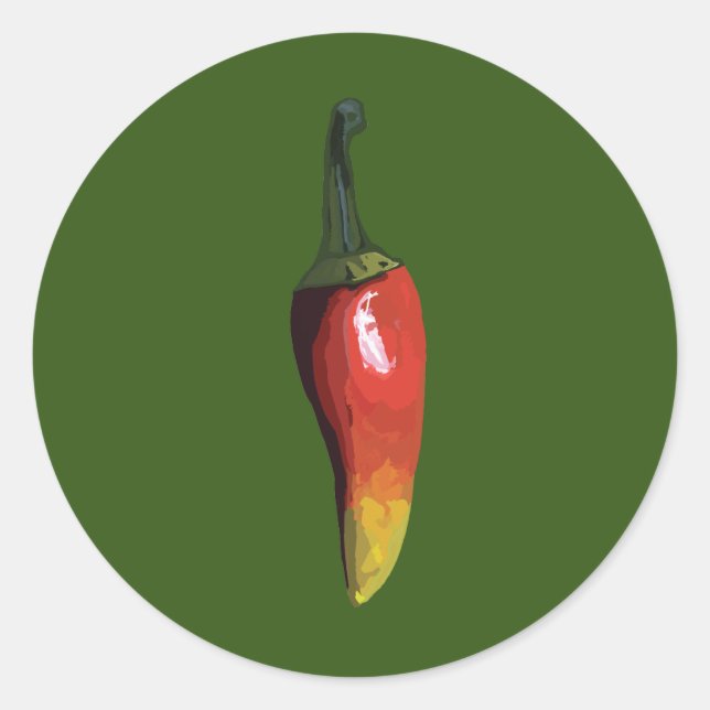 Sticker Rond Piments chauds, piment (Devant)