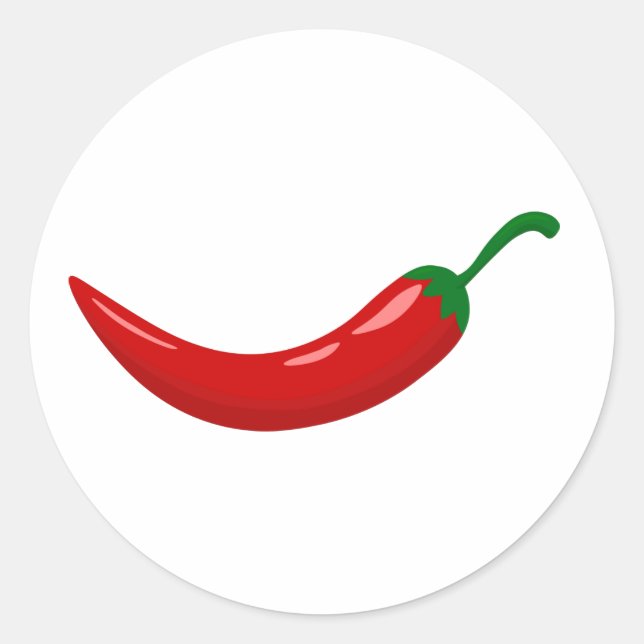 Sticker Rond Piments piment chaud rouge (Devant)