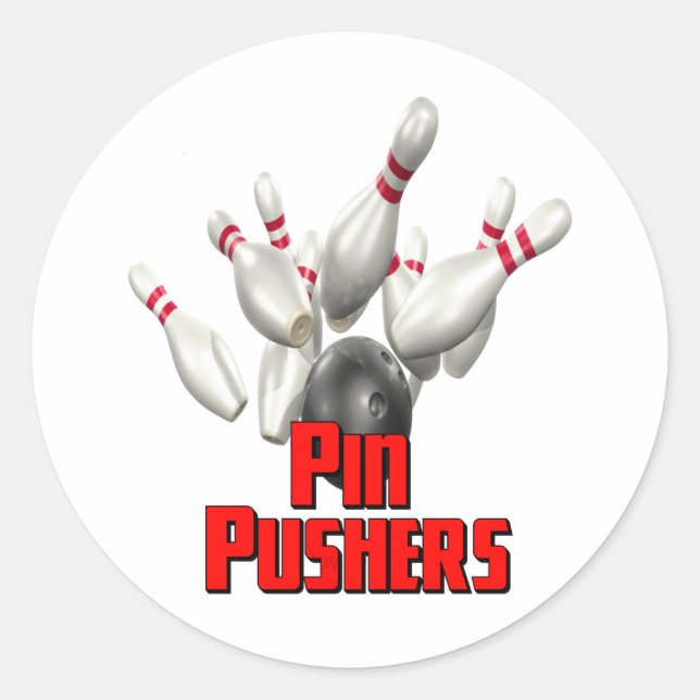 Sticker Rond Pin Pushers Bowling (Devant)