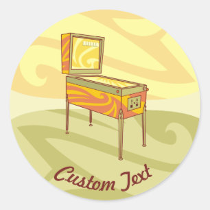 Sticker Rond Pinball machine classique collant rond
