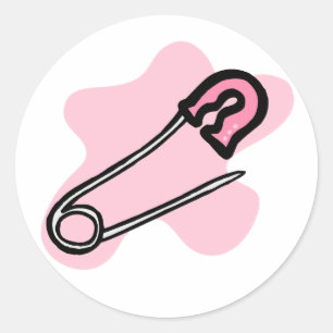 Sticker Rond Pince de couche rose