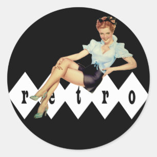Sticker Rond Pinceau rétro