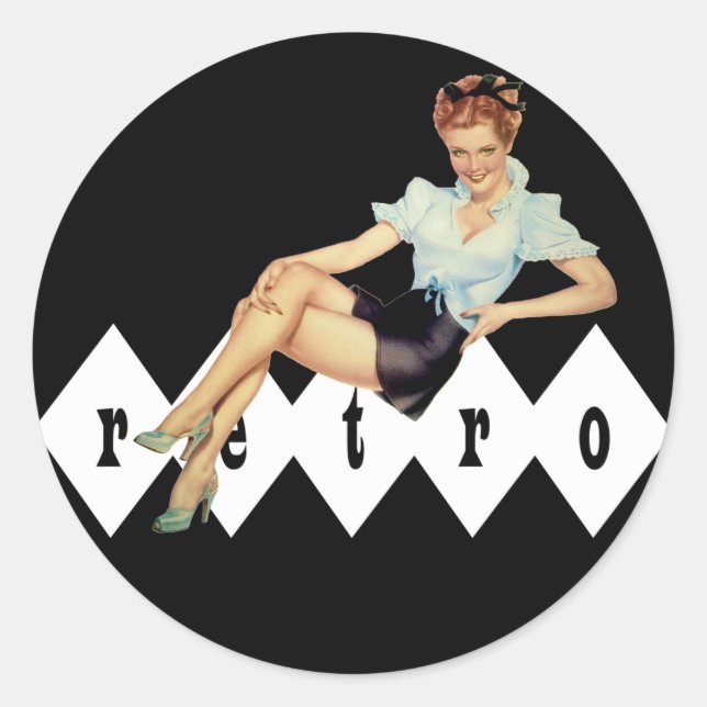 Sticker Rond Pinceau rétro (Devant)
