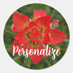 Sticker Rond Pinceau sauvage rouge vibrant