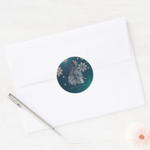 Sticker Rond Pine Tree - Christmas Cute Nom de famille